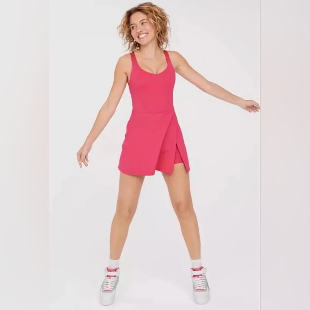 Aerie OFFLINE By Aerie Real Me Low Key hot pink active dress Small